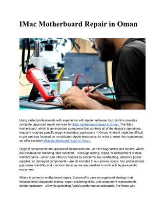 IMac Motherboard Repair in Oman