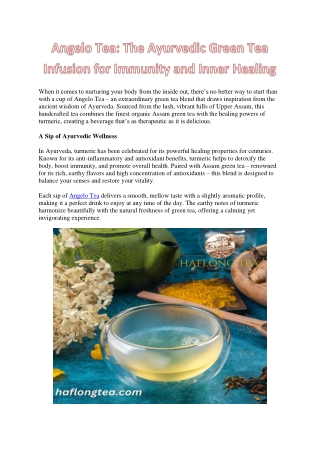 Angelo Té – Organic Turmeric Green Tea