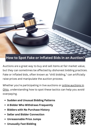 How to Spot Fake or Inflated Bids in an Auction?
