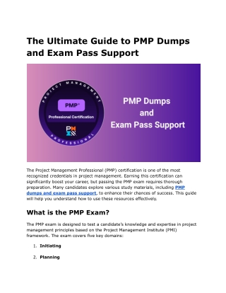 The Ultimate Guide to PMP Dumps and Exam Pass Support