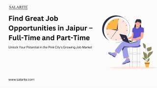 Find Great Job Opportunities in Jaipur – Full-Time and Part-Time