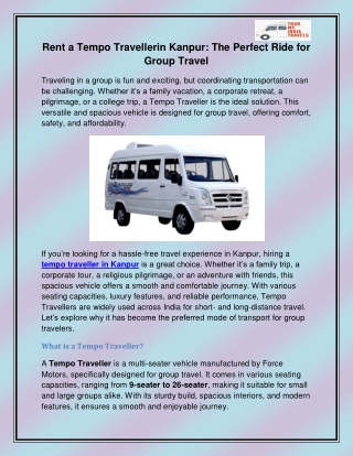 Tempo traveller in Kanpur