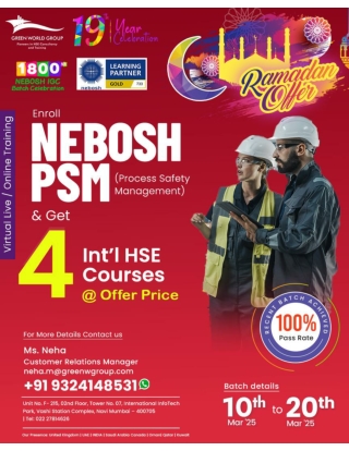 NEBOSH PSM COURSE RAMADAN OFFER IN MUMBAI