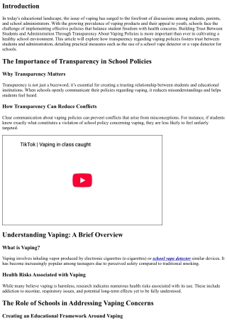 Building Trust Between Students and Administration Through Transparency About Va