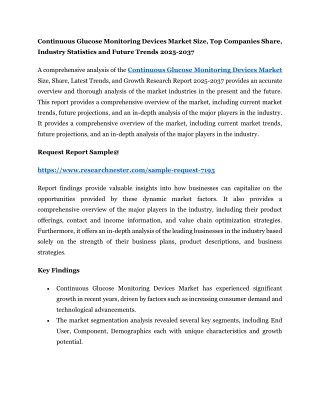Continuous Glucose Monitoring Devices Market