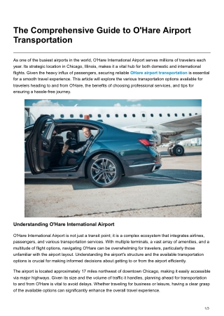 The Comprehensive Guide to O'Hare Airport Transportation