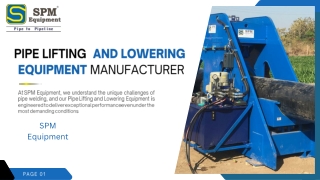 Pipe Lifting and Lowering Equipment Manufacturer