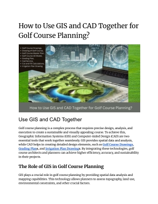 How to Use GIS and CAD Together for Golf Course Planning__ off-site kriti