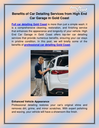 Full car detailing Gold Coast