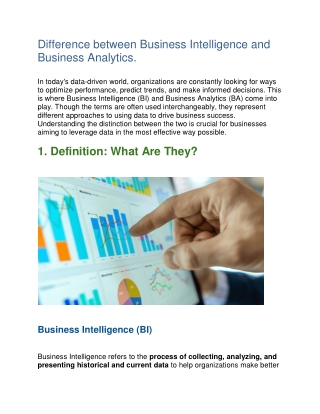 Difference between Business Intelligence and Business Analytics