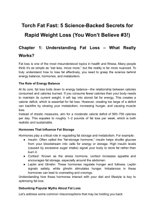 Torch Fat Fast: 5 Science-Backed Secrets for Rapid Weight Loss