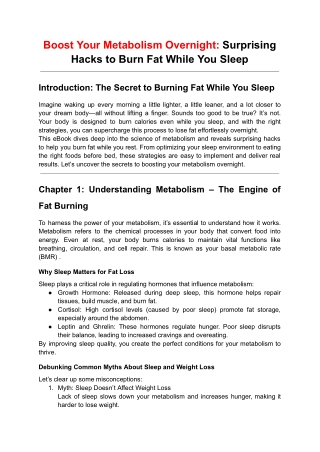 Boost Your Metabolism Overnight_ Surprising Hacks to Burn Fat While You Sleep