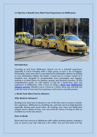 10 Tips for a Hassle-Free Maxi Taxi Experience in Melbourne