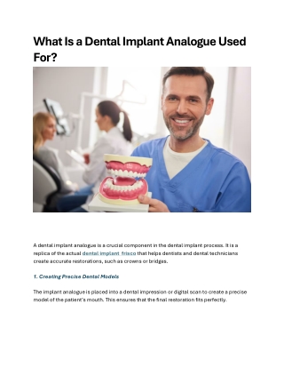What Is a Dental Implant Analogue Used For