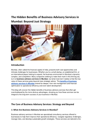 The Hidden Benefits of Business Advisory Services in Mumbai_ Beyond Just Strategy