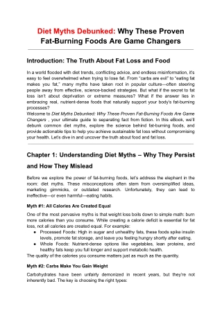 Diet Myths Debunked: Why These Proven Fat-Burning Foods Are Game Changers