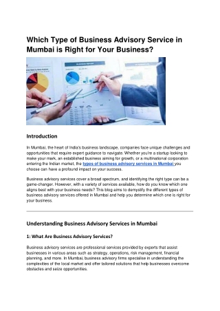 Which Type of Business Advisory Service in Mumbai is Right for Your Business