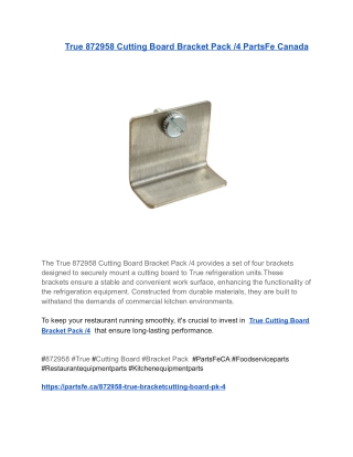 True 872958 Cutting Board Bracket Pack _4 PartsFe Canada