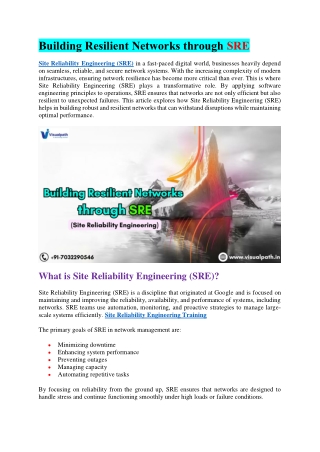 The Site Reliability Engineering Training - SRE Courses Online in India