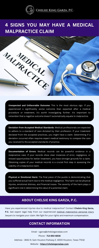 4 Signs You May Have a Medical Malpractice Claim