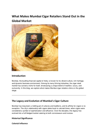 What Makes Mumbai Cigar Retailers Stand Out in the Global Market