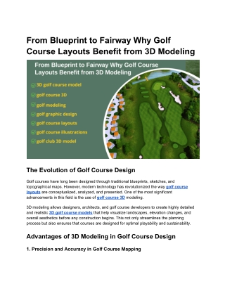 From Blueprint to Fairway_ Why Golf Course Layouts Benefit from 3D Modeling