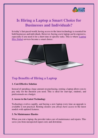 Is Hiring a Laptop a Smart Choice for Businesses?