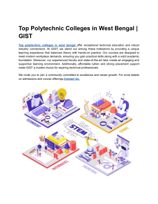 Top Polytechnic Colleges in West Bengal _ GIST
