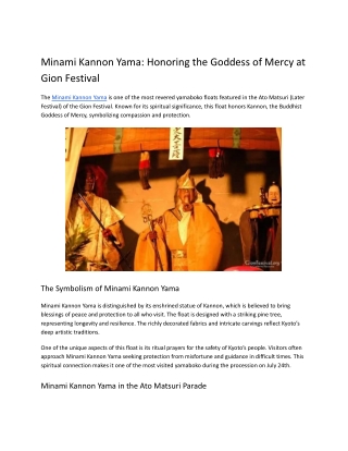 Minami Kannon Yama_ Honoring the Goddess of Mercy at Gion Festival