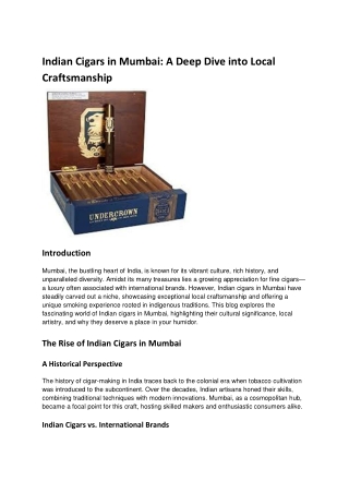 Indian Cigars in Mumbai_ A Deep Dive into Local Craftsmanship
