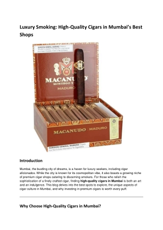 Luxury Smoking_ High-Quality Cigars in Mumbai’s Best Shops