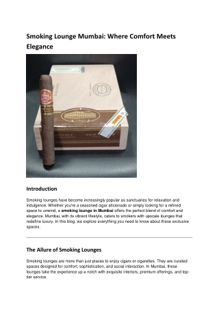 Smoking Lounge Mumbai_ Where Comfort Meets Elegance