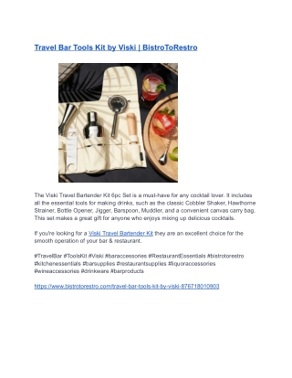 Travel Bar Tools Kit by Viski _ BistroToRestro