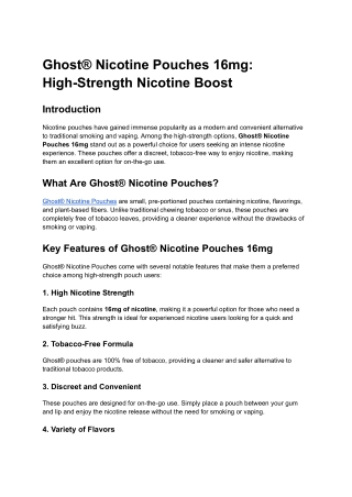 Ghost® Nicotine Pouches 16mg_ High-Strength Nicotine Boost