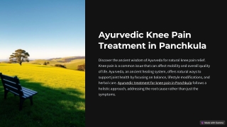 Ayurvedic Treatment for Knee Pain in Panchkula