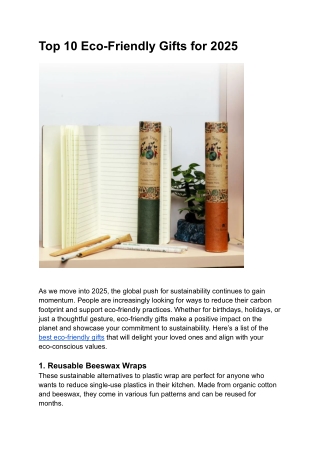 Top 10 Eco-Friendly Gifts for 2025