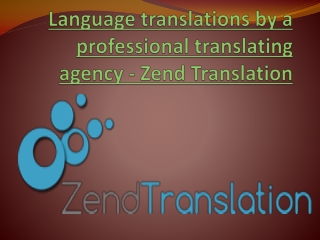 Language translations by a professional translating agency -