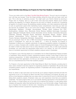 Btech CSE Mini Data Mining Live Projects for Final Year Students in Hyderabad (2)