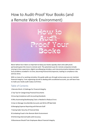 How to Audit-Proof Your Books (and a Remote Work Environment)