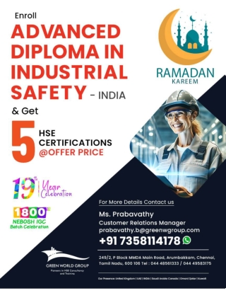 Advanced Diploma in Industrial safety course in Coimbatore
