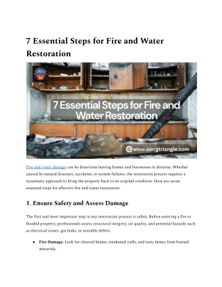 7 Essential Steps for Fire and Water Restoration