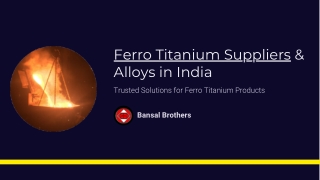 Ferro Titanium Suppliers & Alloys in India