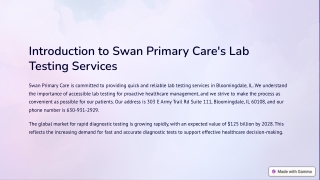Quick & Reliable Lab Testing Services in Bloomingdale, IL