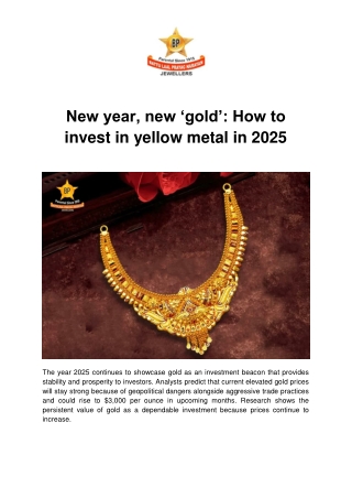 New year, new ‘gold’_ How to invest in yellow metal in 2025