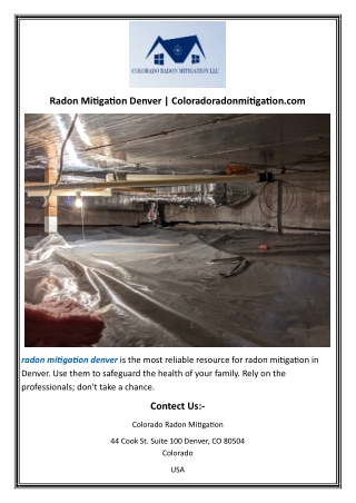 Radon Mitigation Denver  Coloradoradonmitigation