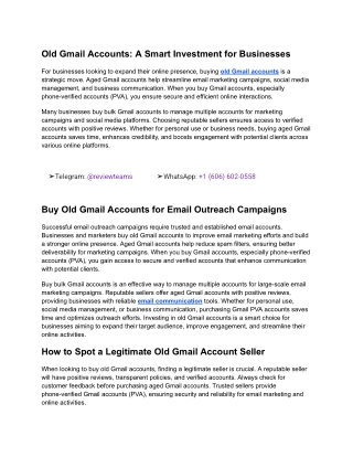 Buy Old Gmail Accounts to Enhance Online Trust