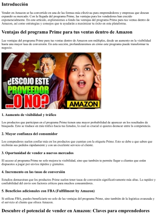 Ventajas del programa Prime para tus ventas dentro de Amazon