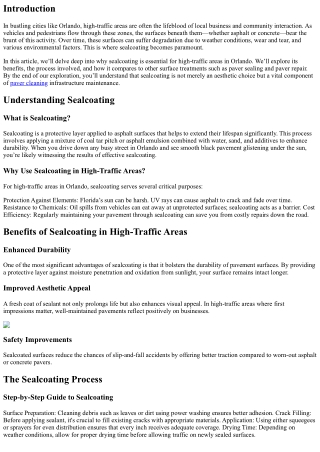 Why Sealcoating Is Essential for High-Traffic Areas in Orlando