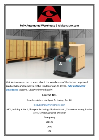 Fully Automated Warehouse  Aivisonauto