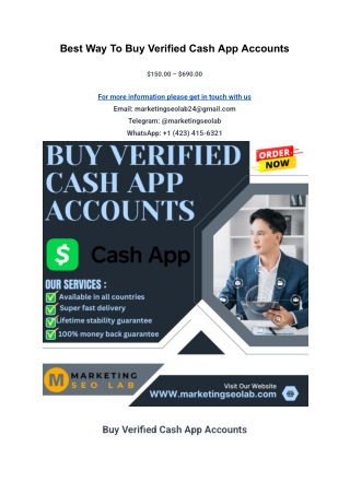 Best Way To Buy Verified Cash App Accounts